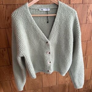 Zara Women's Soft Green Cardigan